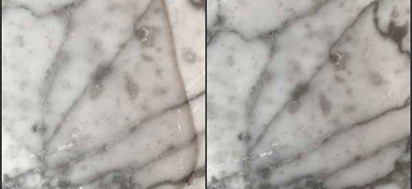 before and after Repairing Marble floor